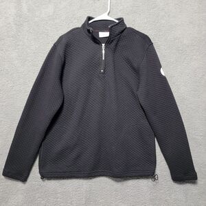 LIZGOLF Liz Claiborne Women's Black Quilted 1/4 Zip Jacket Golf Embroidered Sz M